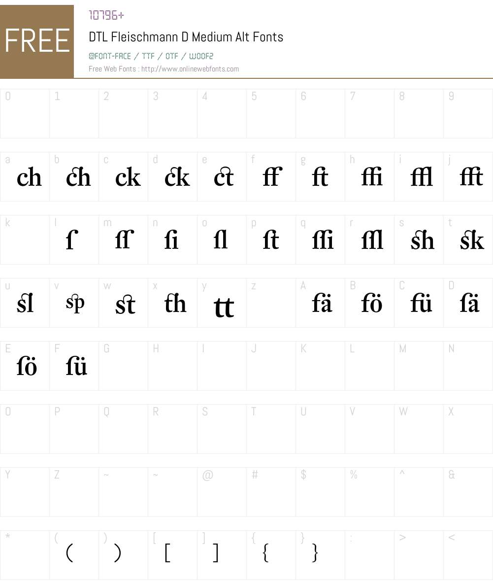 DTL Fleischmann Font Screenshots