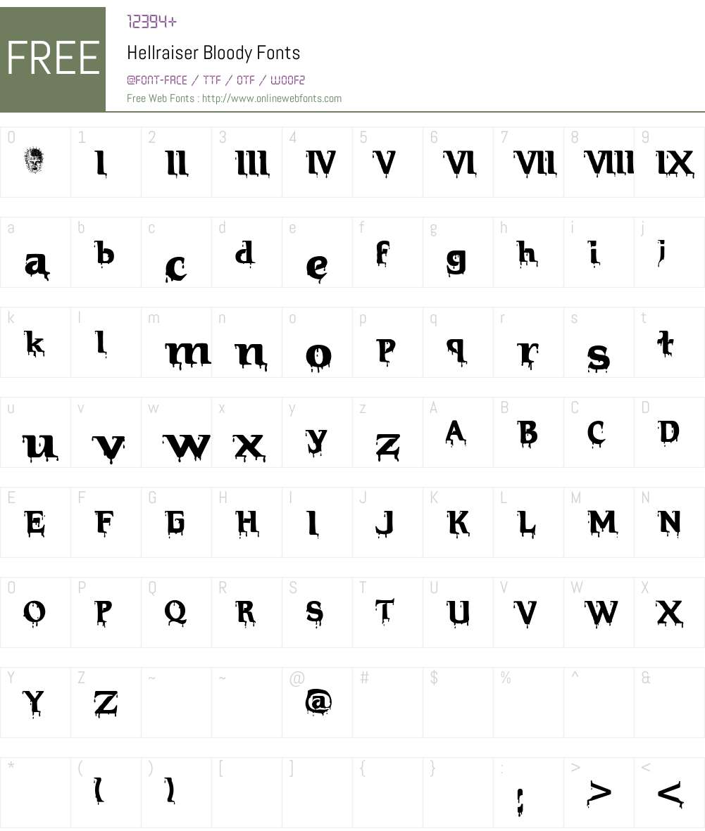 Hellraiser Bloody Font Screenshots
