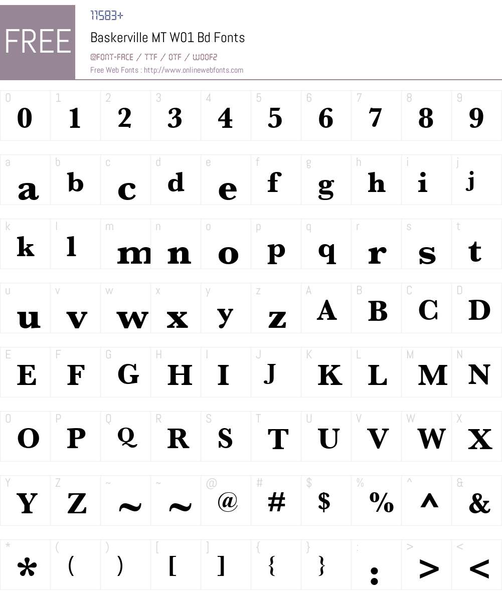BaskervilleMTW01-Bd Font Screenshots