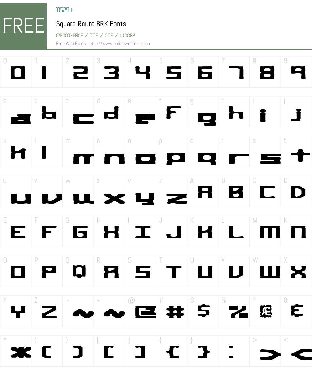 Square Route BRK Font Screenshots