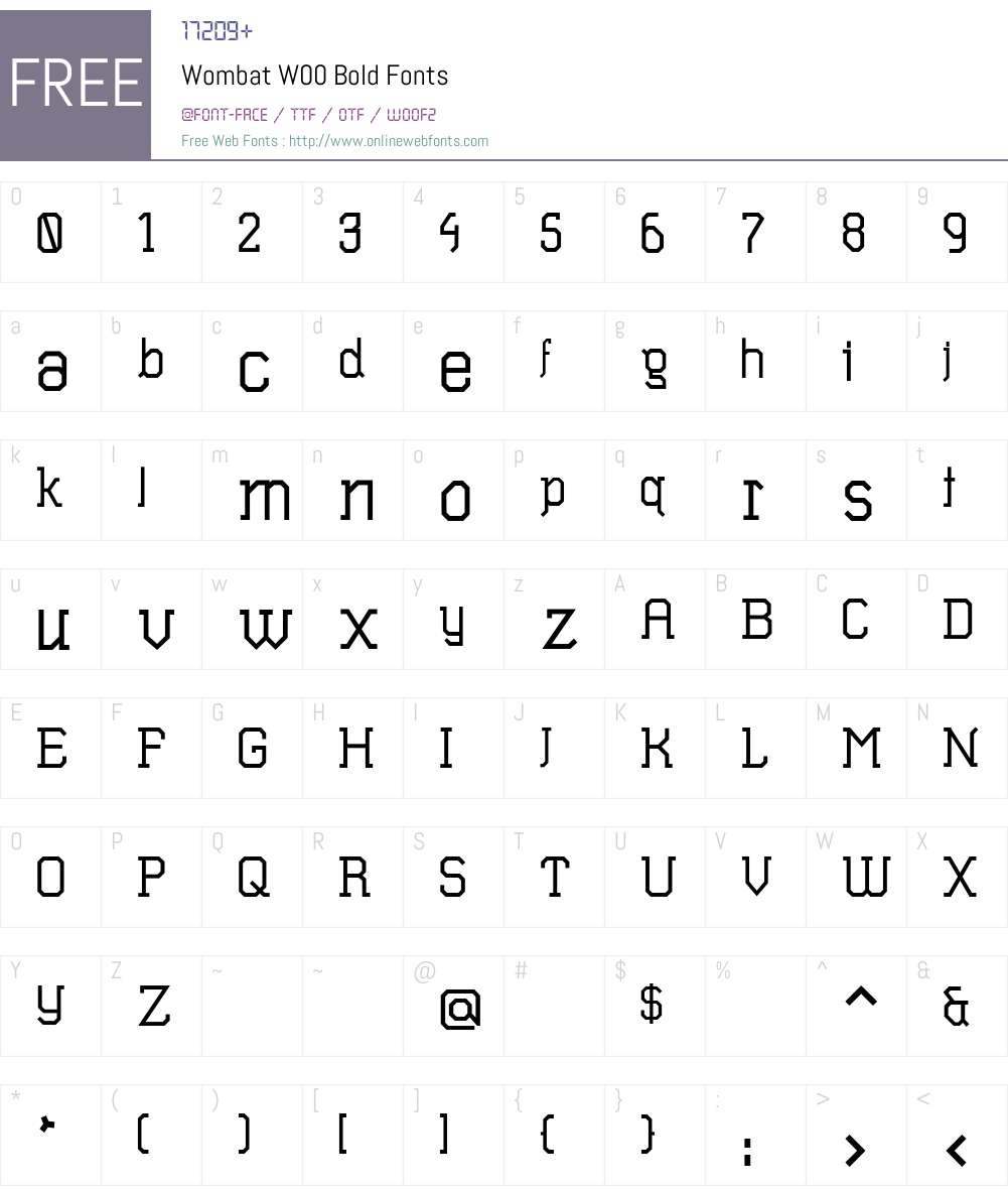 WombatW00-Bold Font Screenshots
