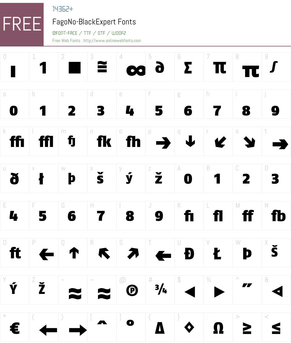 FagoNo Font Screenshots