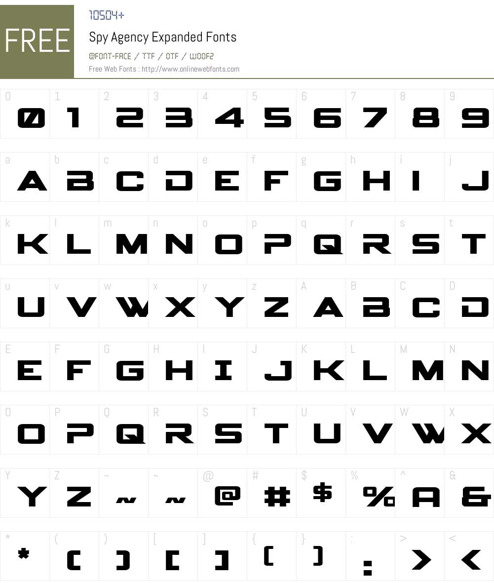 Spy Agency Expanded Font Screenshots