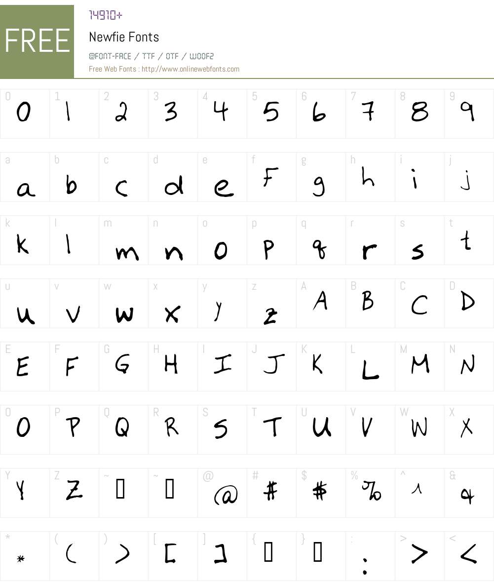 Newfie Font Screenshots