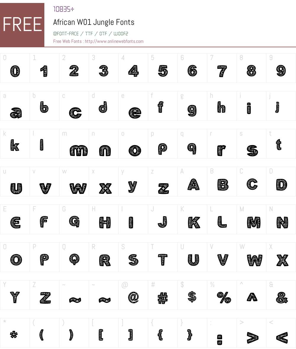 AfricanW01-Jungle Font Screenshots