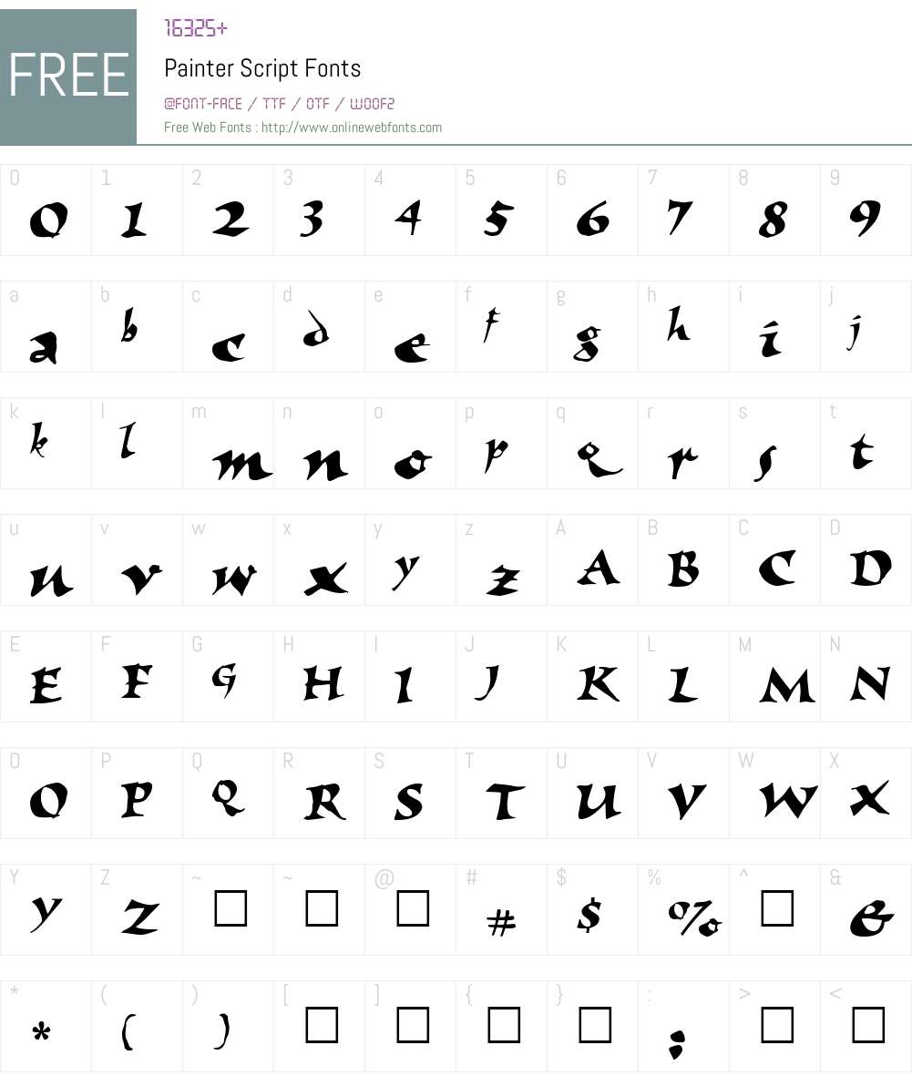 Painter Font Screenshots