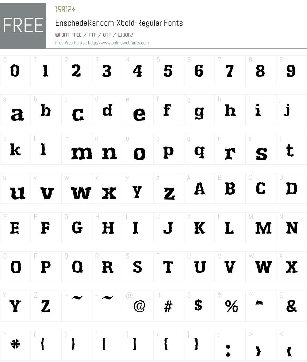 EnschedeRandom-Xbold Font Screenshots