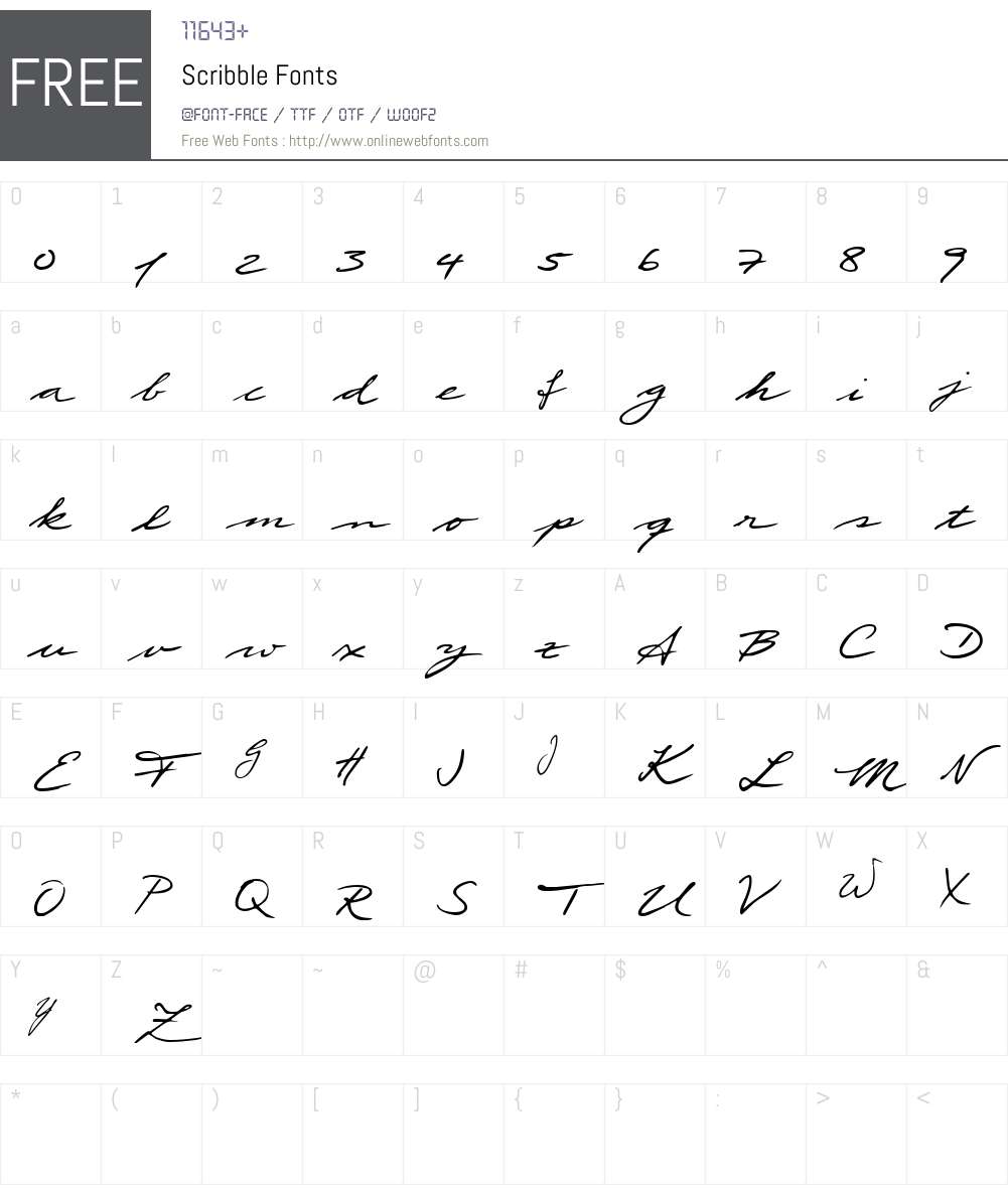 Scribble Font Screenshots