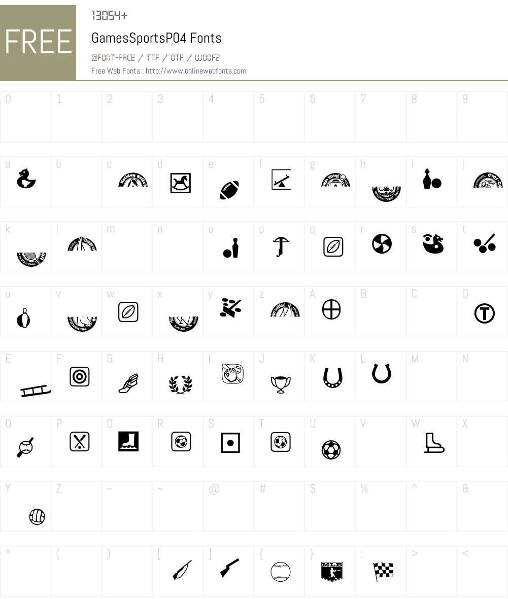 GamesSports Font Screenshots