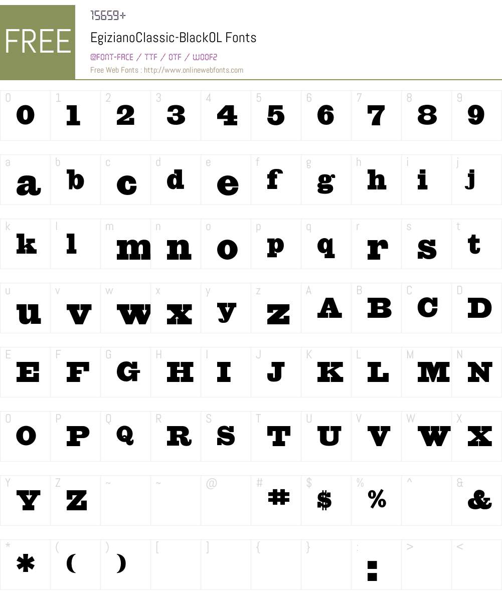 EgizianoClassic Font Screenshots