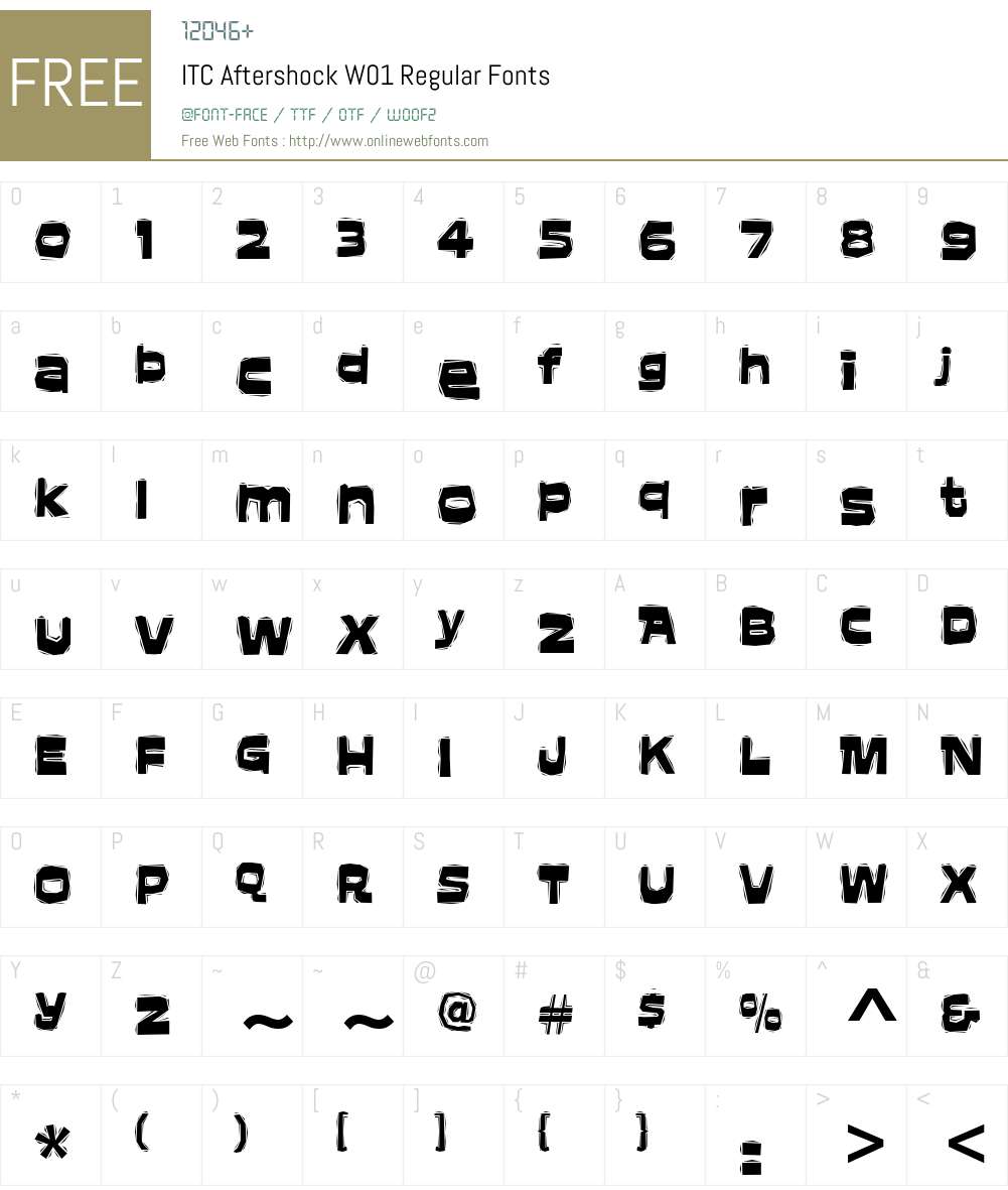 ITCAftershockW01-Regular Font Screenshots