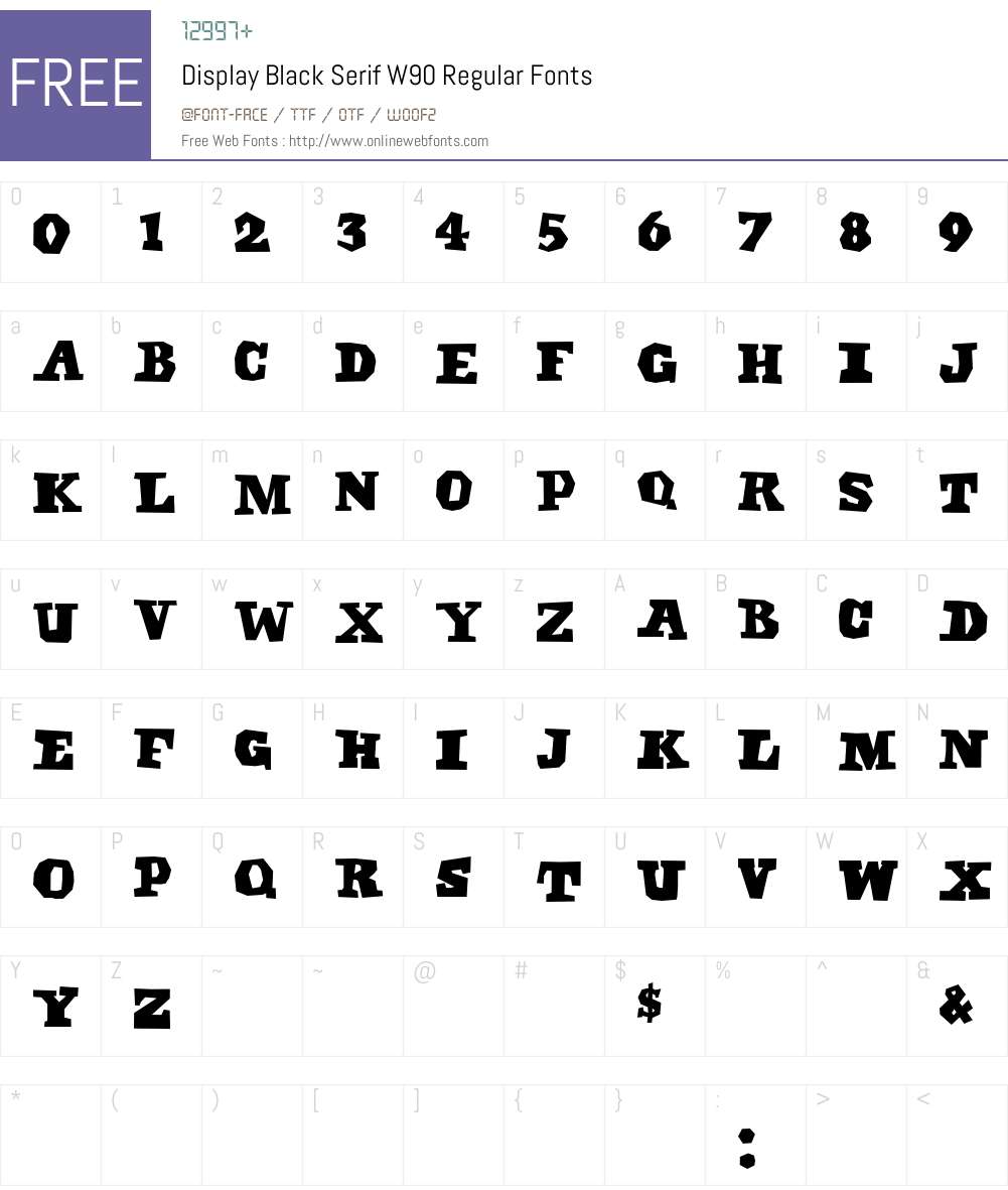 DisplayBlackSerifW90-Rg Font Screenshots