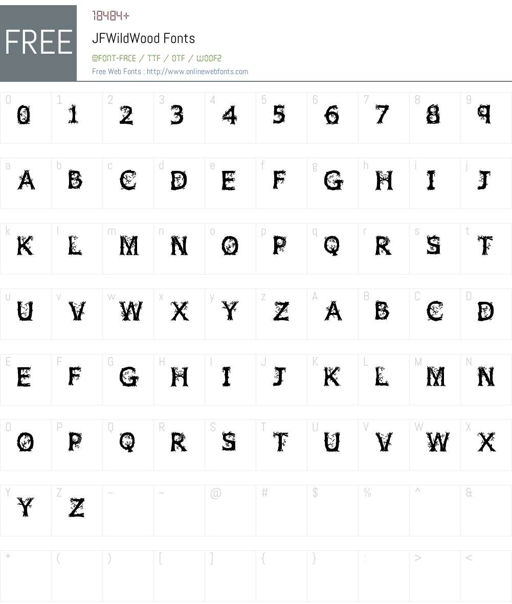JFWildWood Font Screenshots