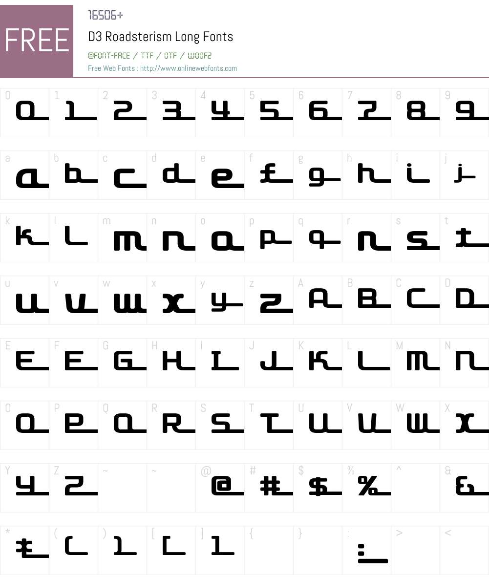 D3 Roadsterism Long Font Screenshots