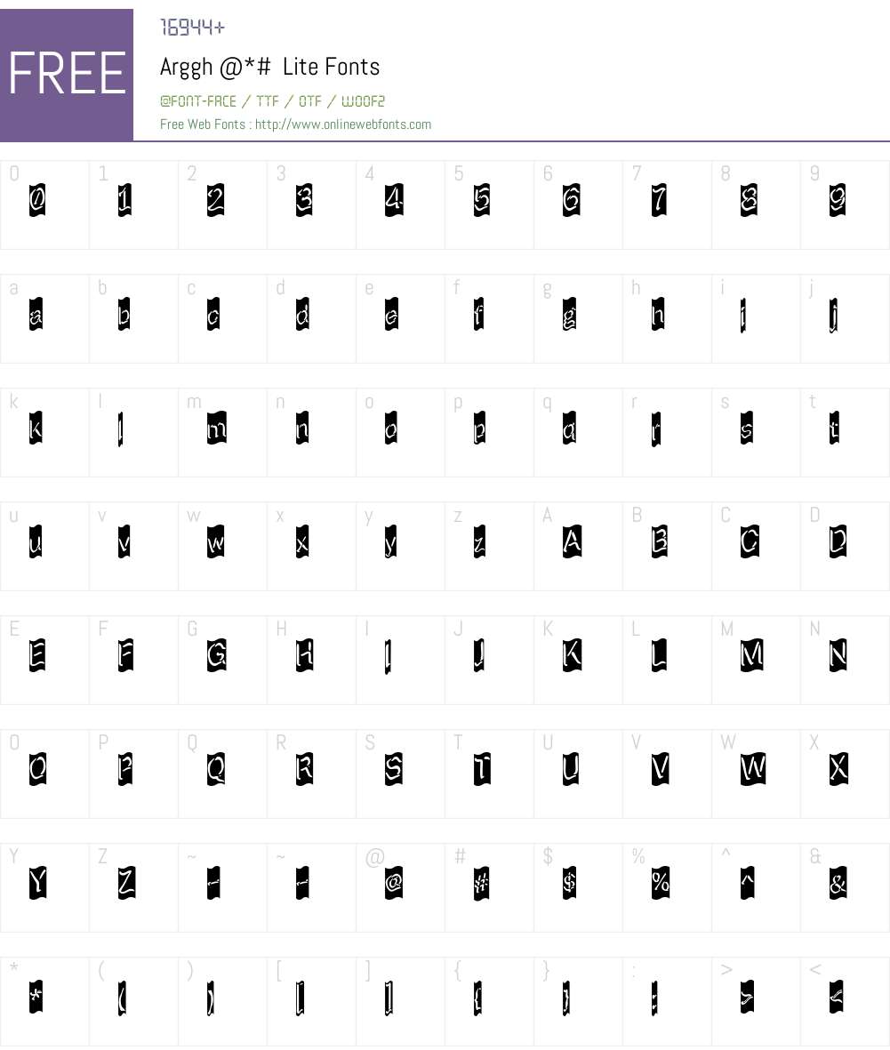 Arggh @*# Lite Font Screenshots