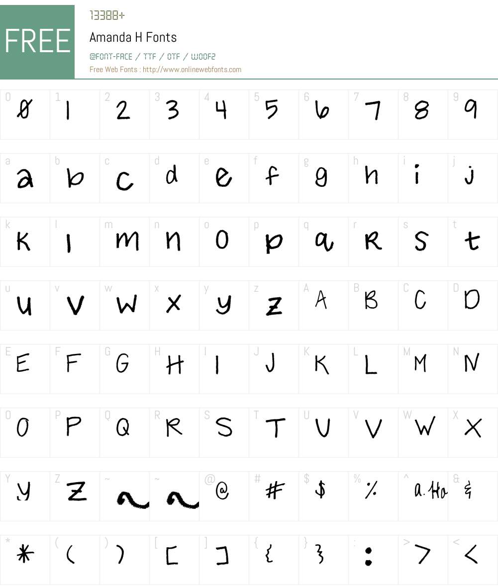 Amanda H Font Screenshots