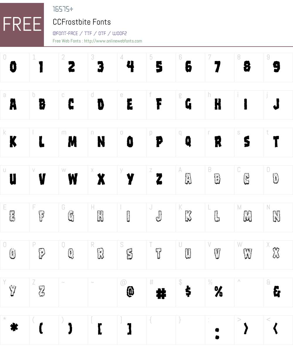 CCFrostbite Font Screenshots