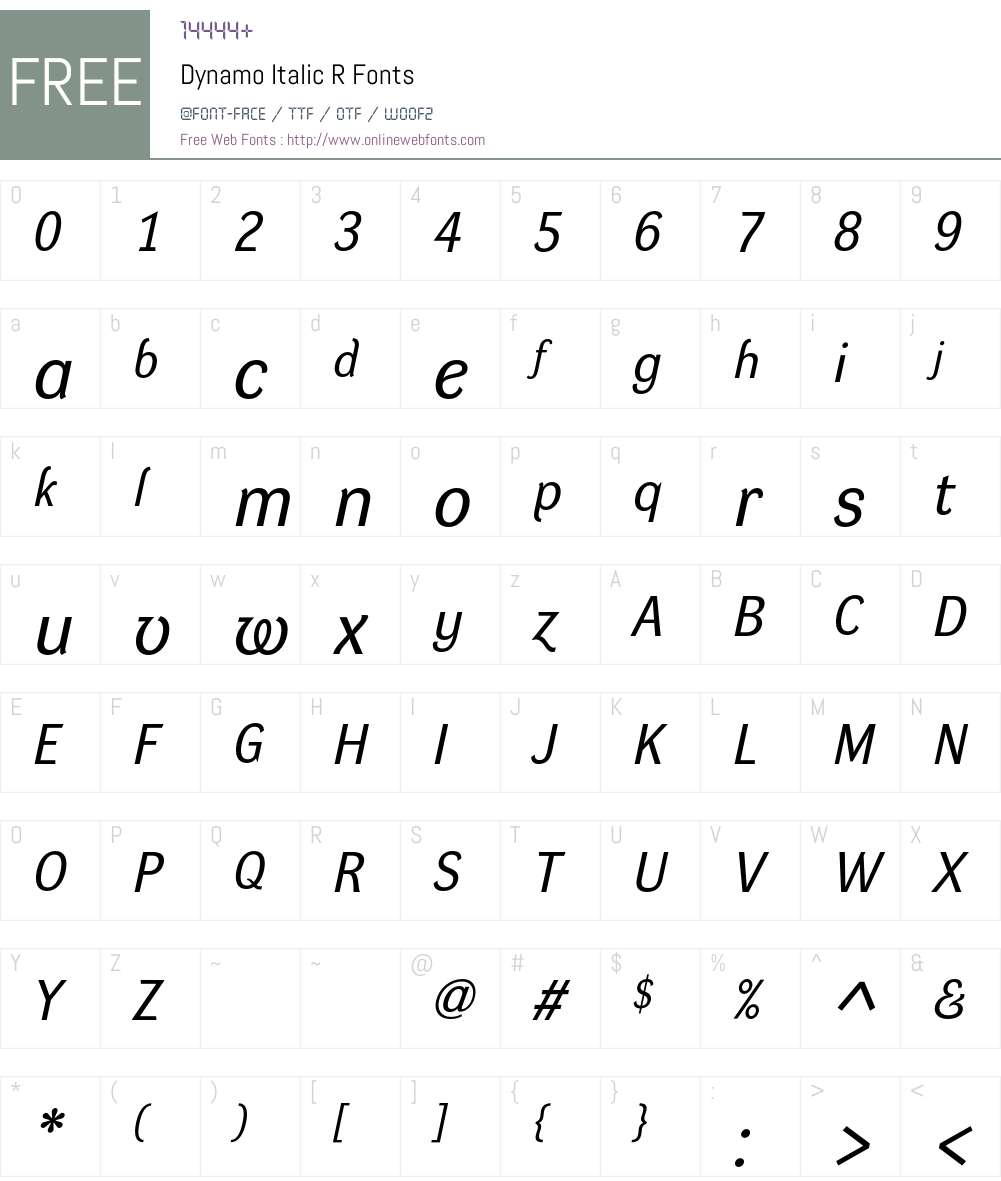 Dynamo R Font Screenshots