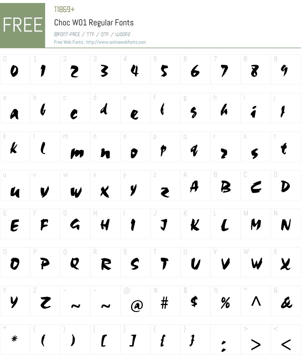 ChocW01-Regular Font Screenshots