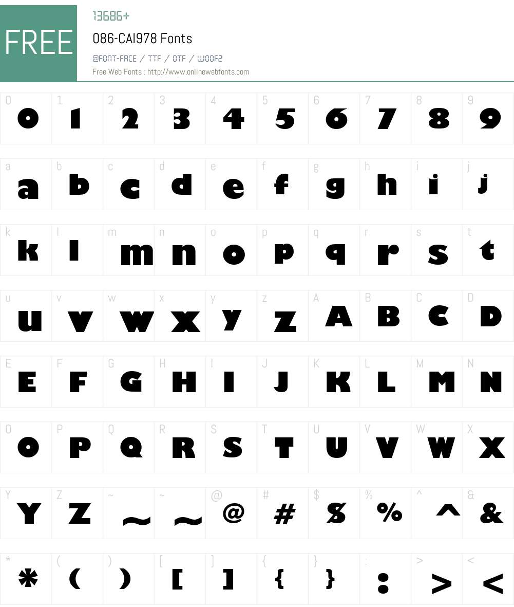 086-CAI978 Font Screenshots