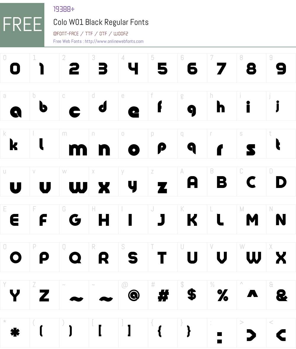 ColoW01-BlackRegular Font Screenshots