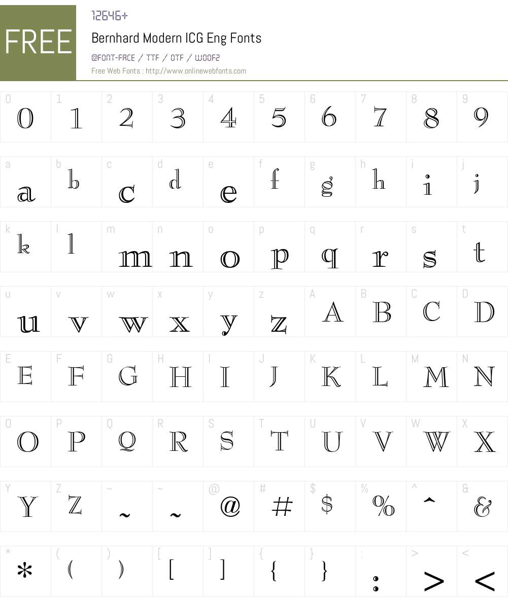 Bernhard Modern ICG Font Screenshots