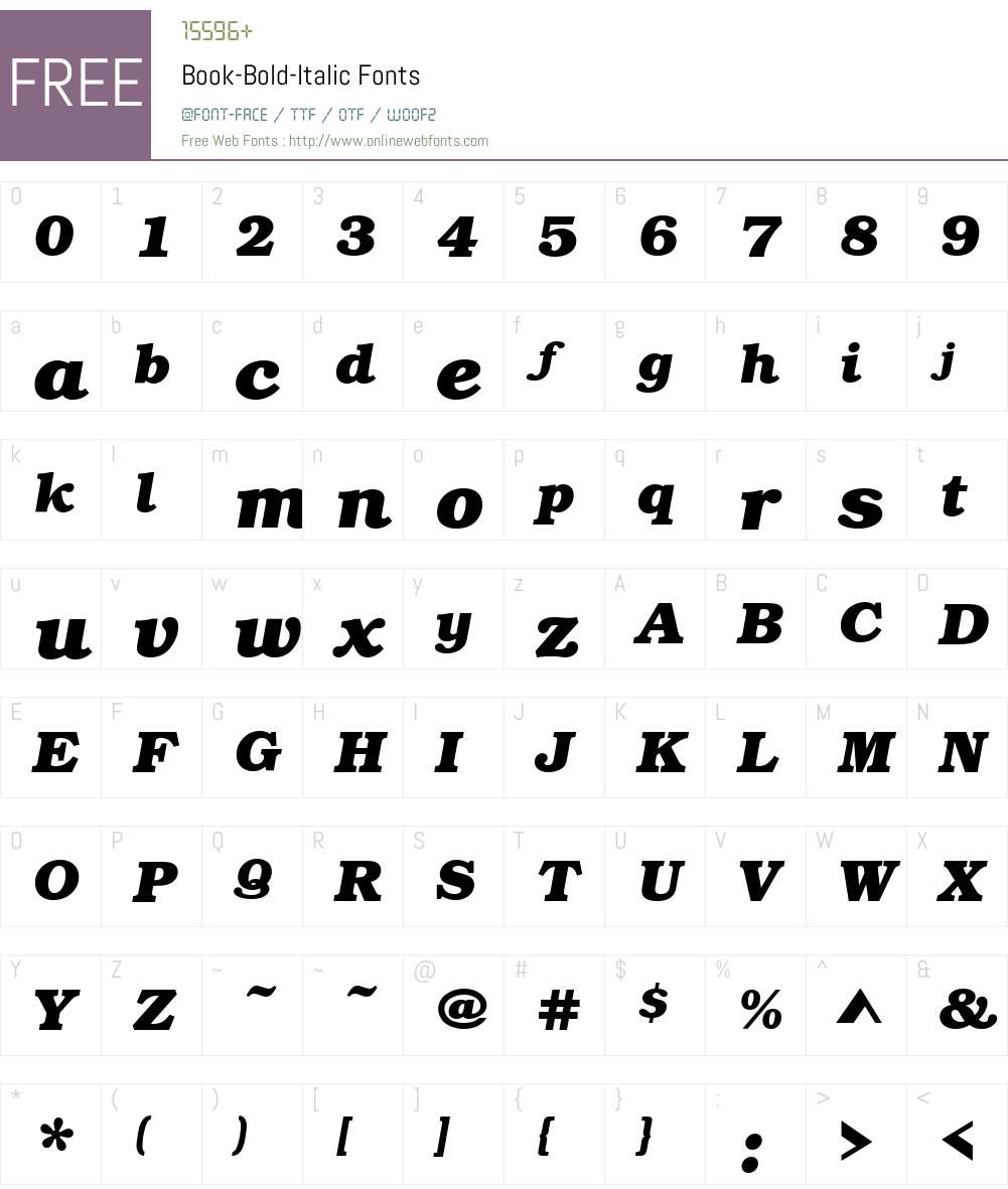 Book-Bold Font Screenshots