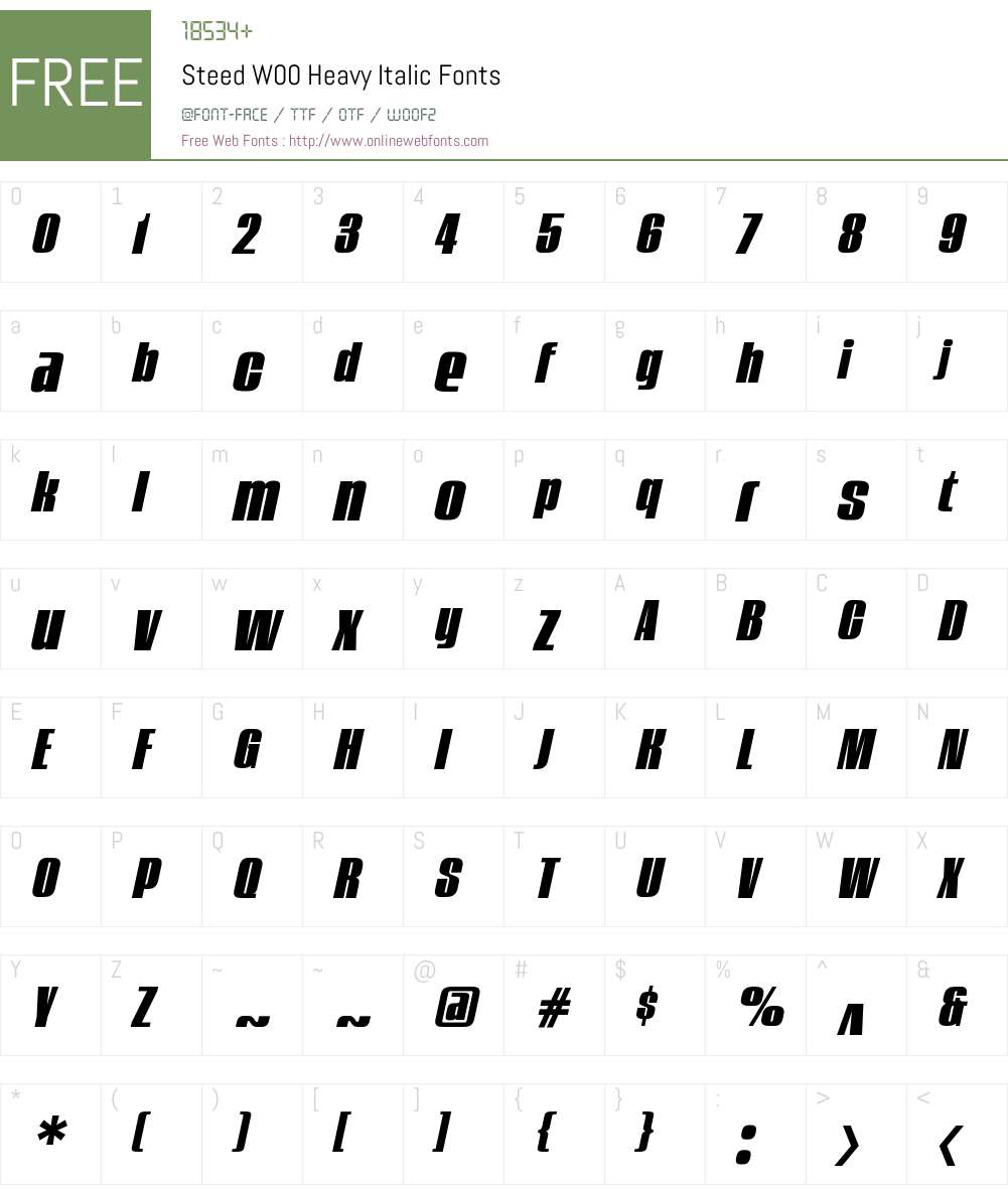 Steed Font Screenshots