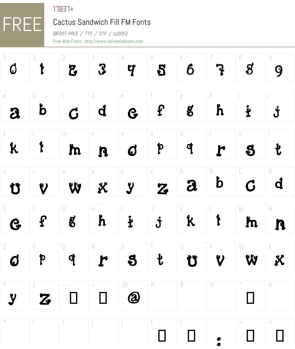 Cactus Sandwich Fill FM Font Screenshots