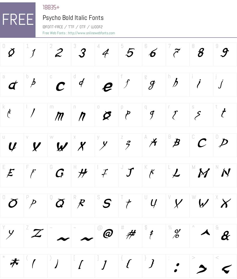 Psycho Font Screenshots