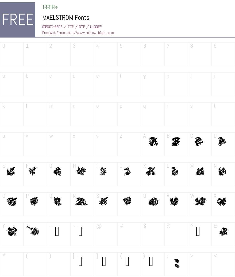 MAELSTROM Font Screenshots