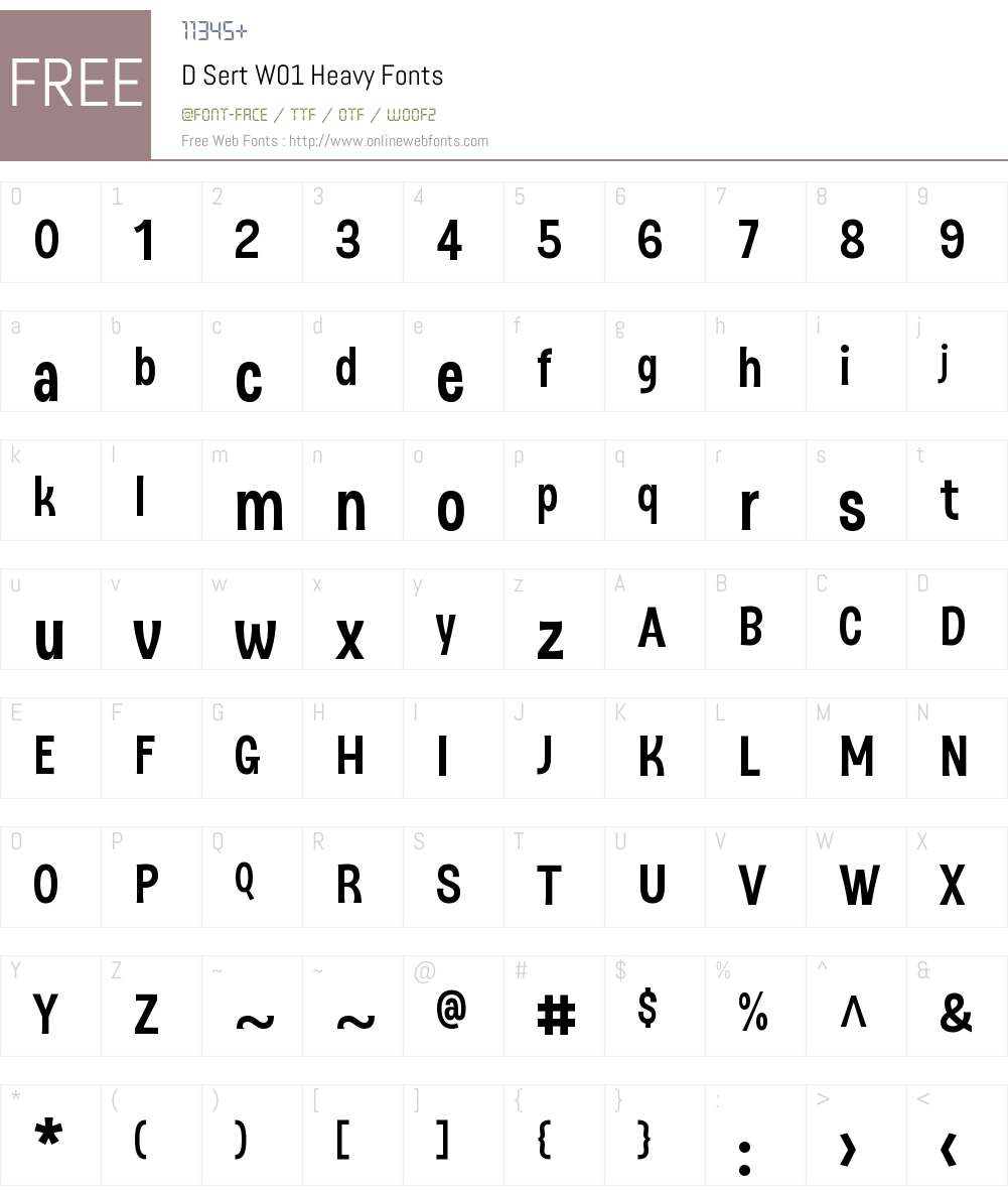DSertW01-Heavy Font Screenshots