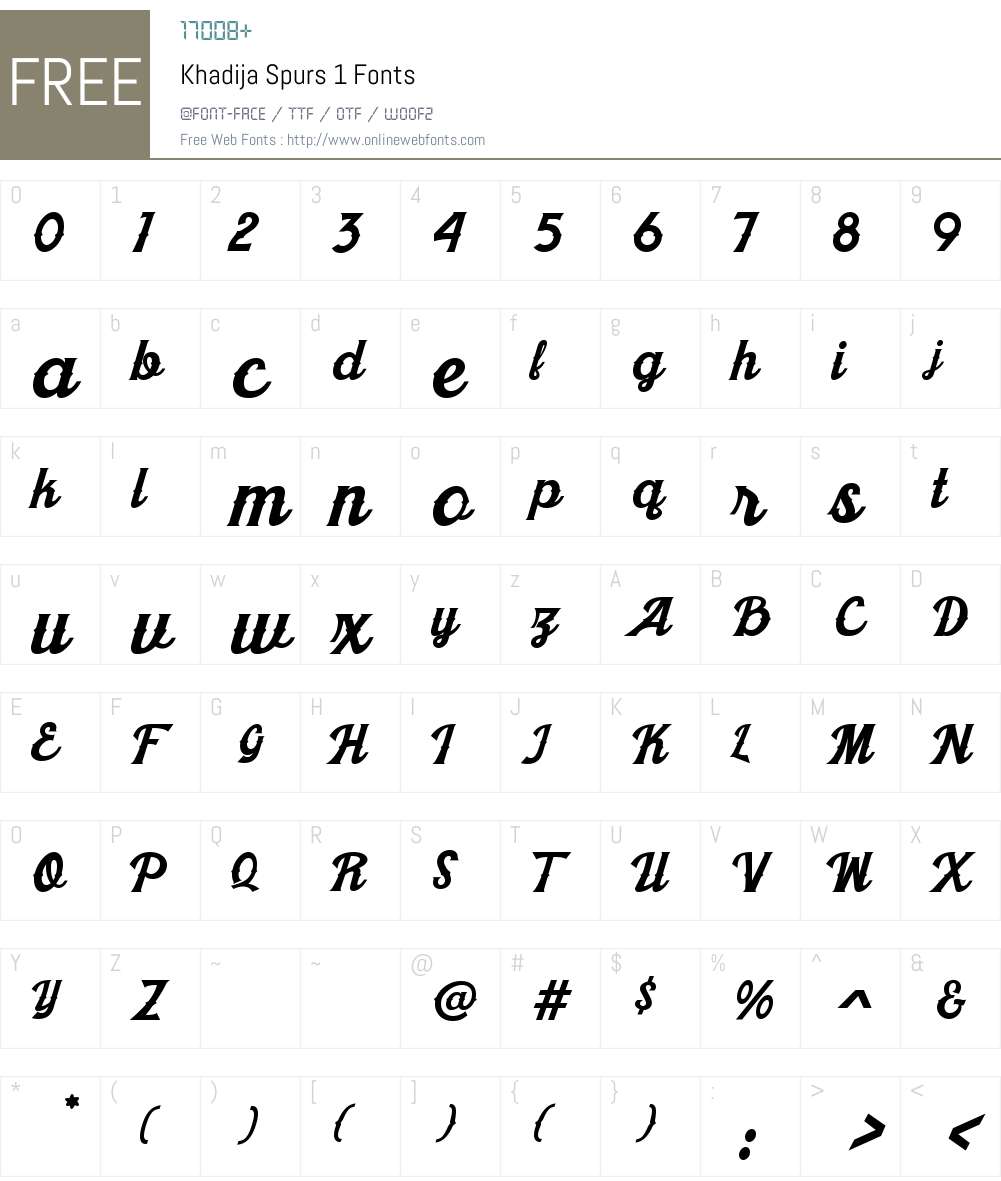 Khadija Spurs 1 Font Screenshots