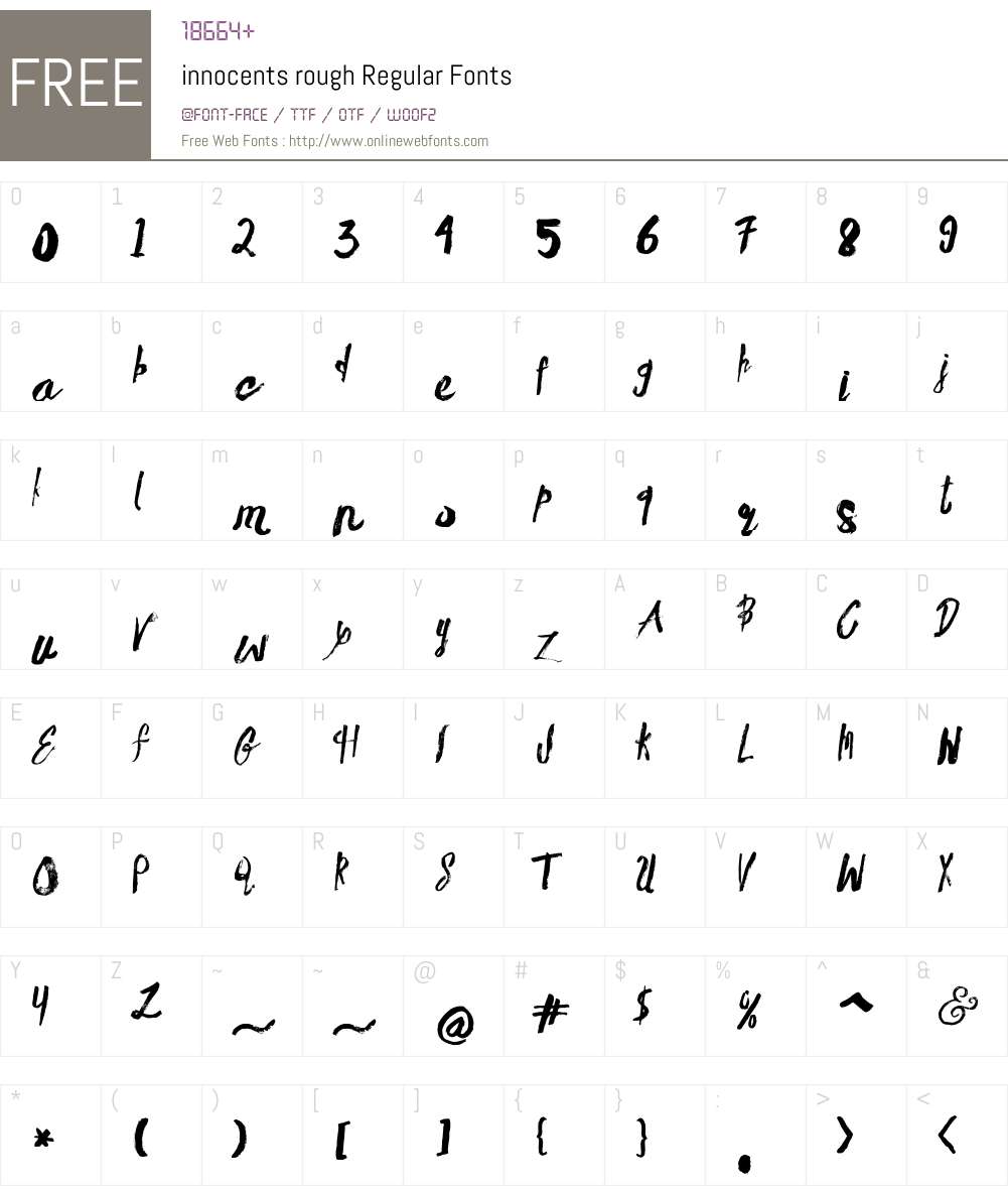 innocents rough Font Screenshots