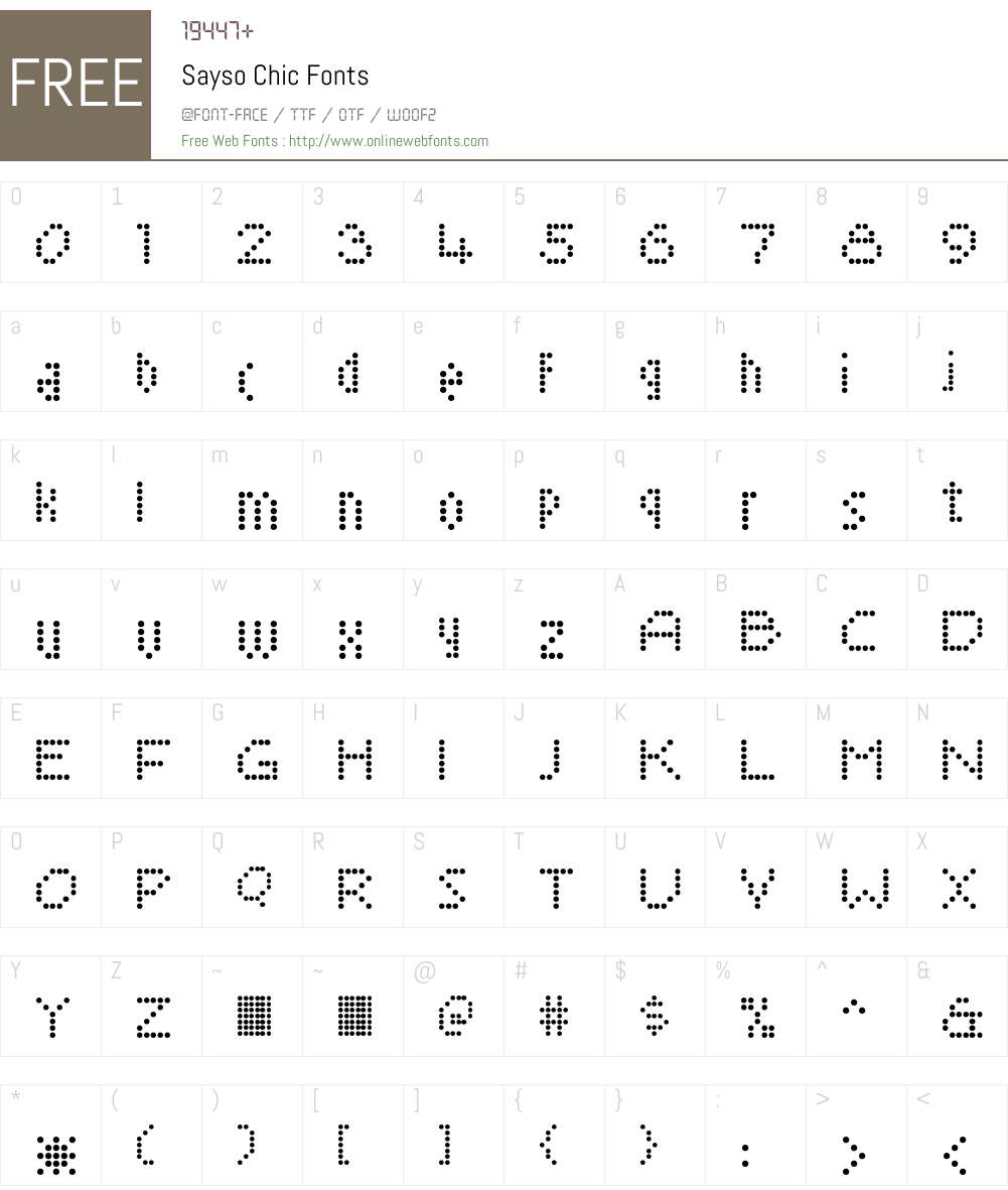 Sayso Chic Font Screenshots