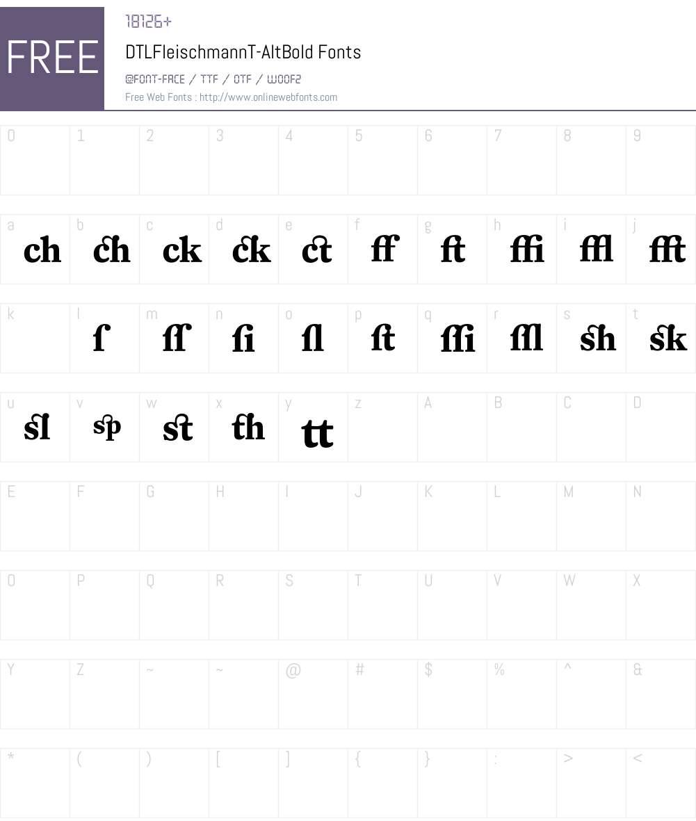 DTLFleischmannT Font Screenshots