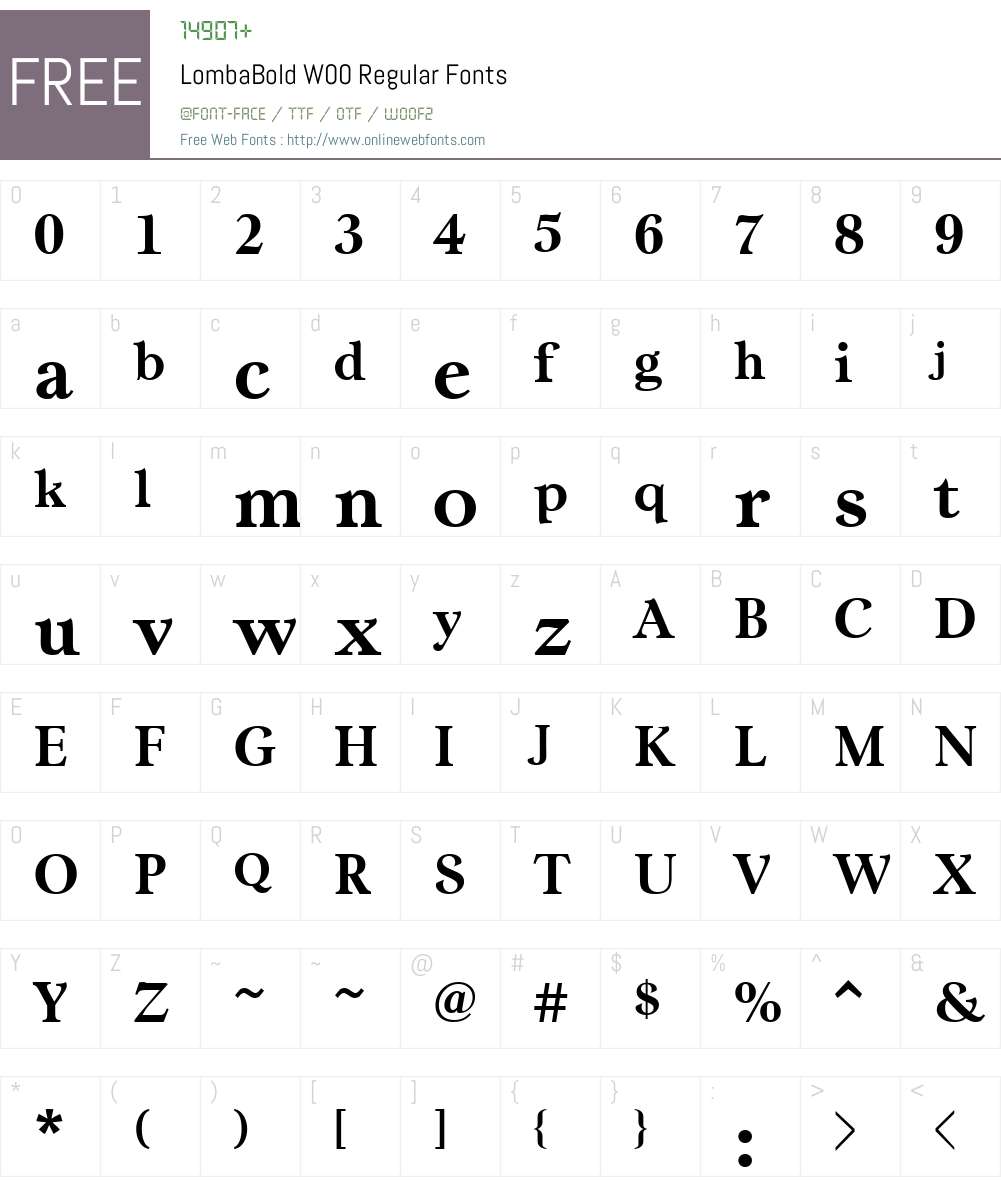 Lomba Font Screenshots