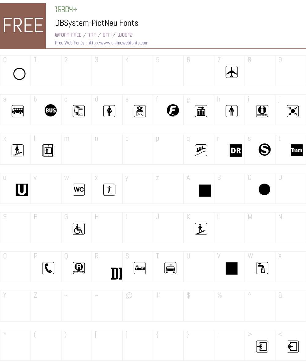DBSystem Font Screenshots