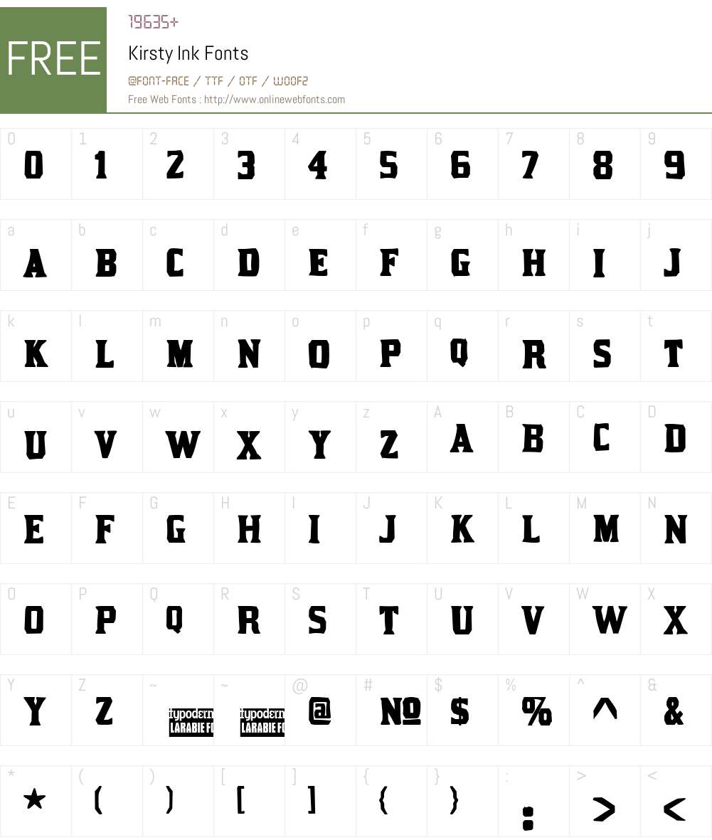 Kirsty Ink Font Screenshots