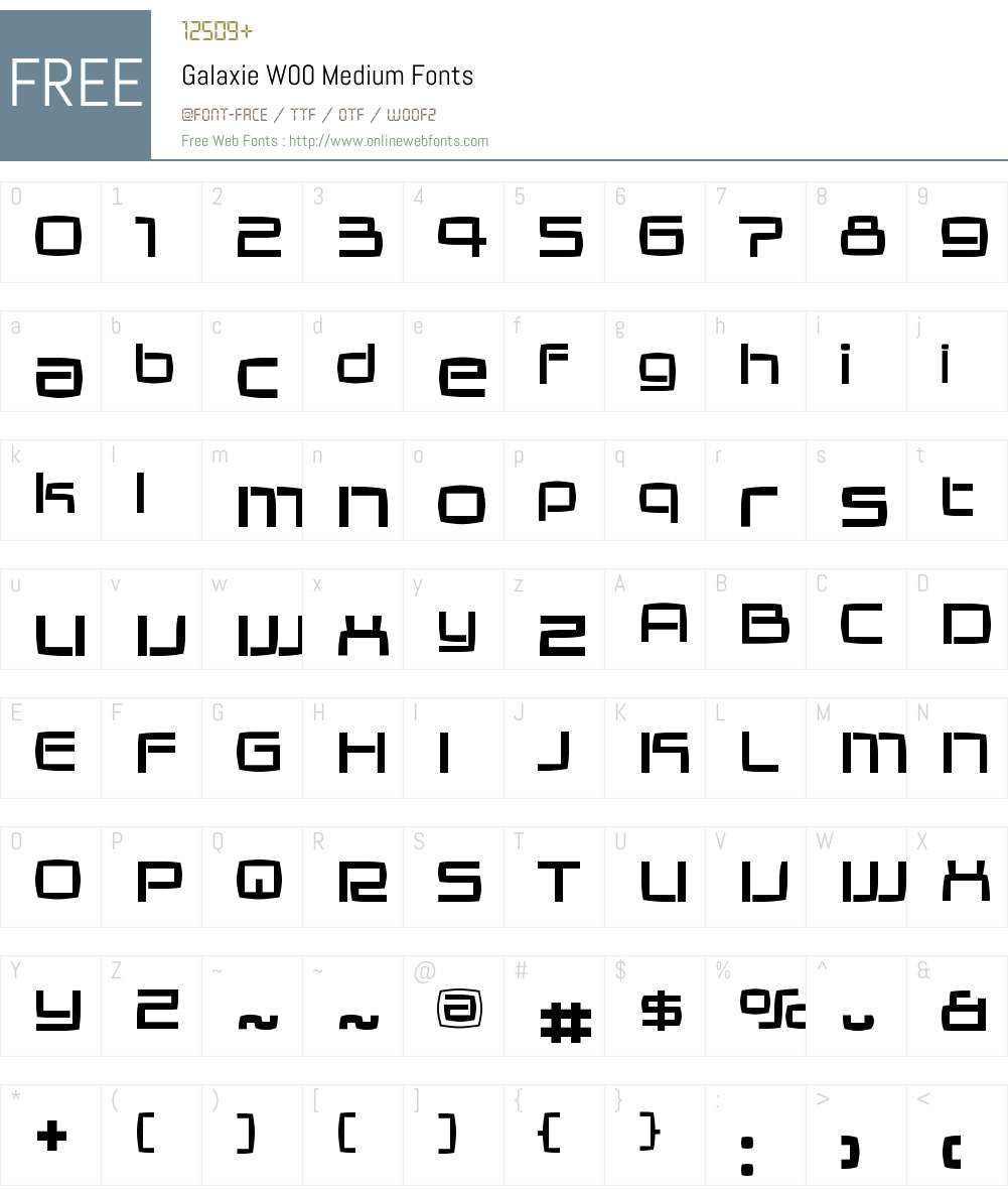 GalaxieW00-Medium Font Screenshots