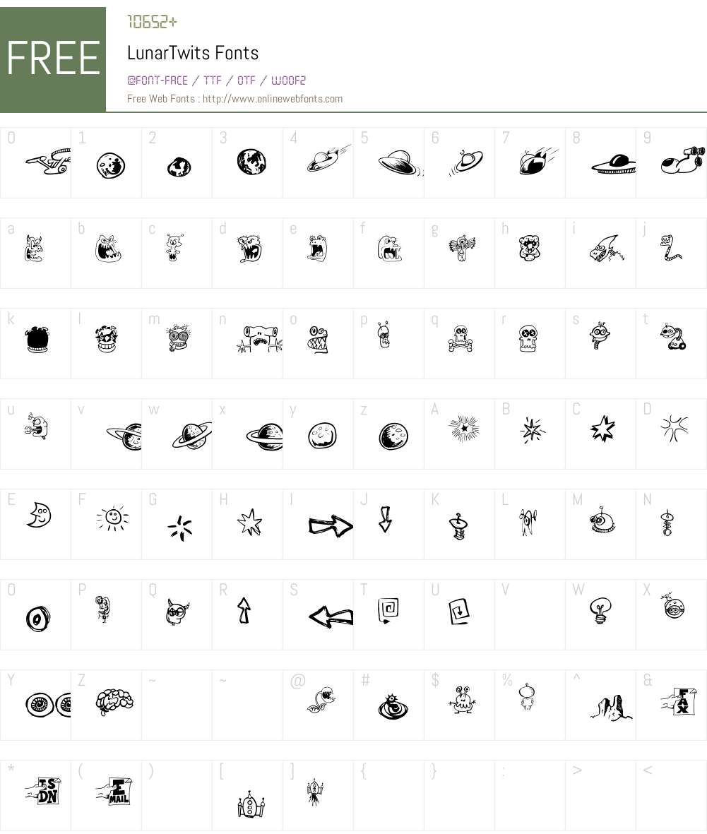 LunarTwits Font Screenshots