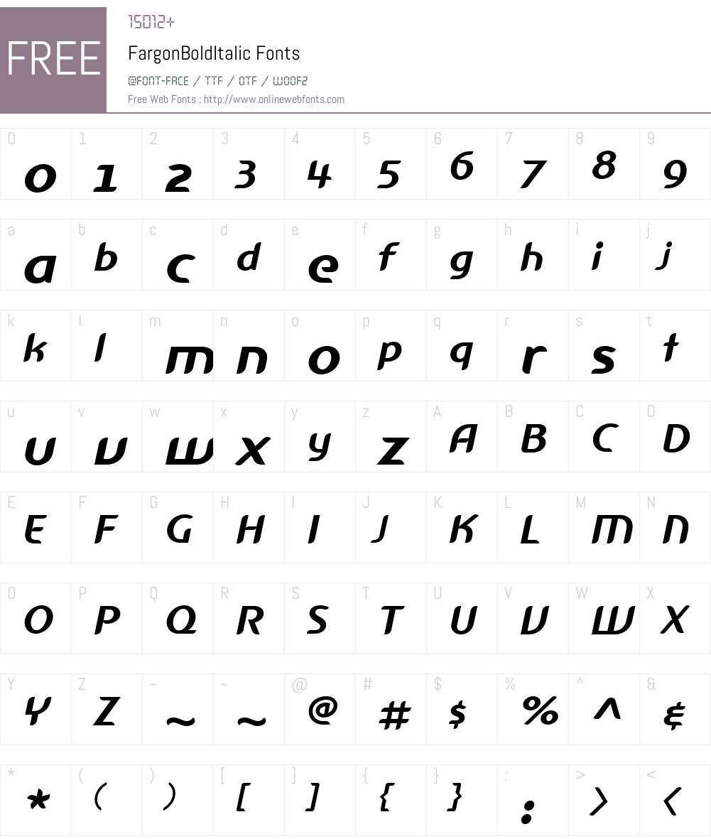 FargonW00-BdIt Font Screenshots