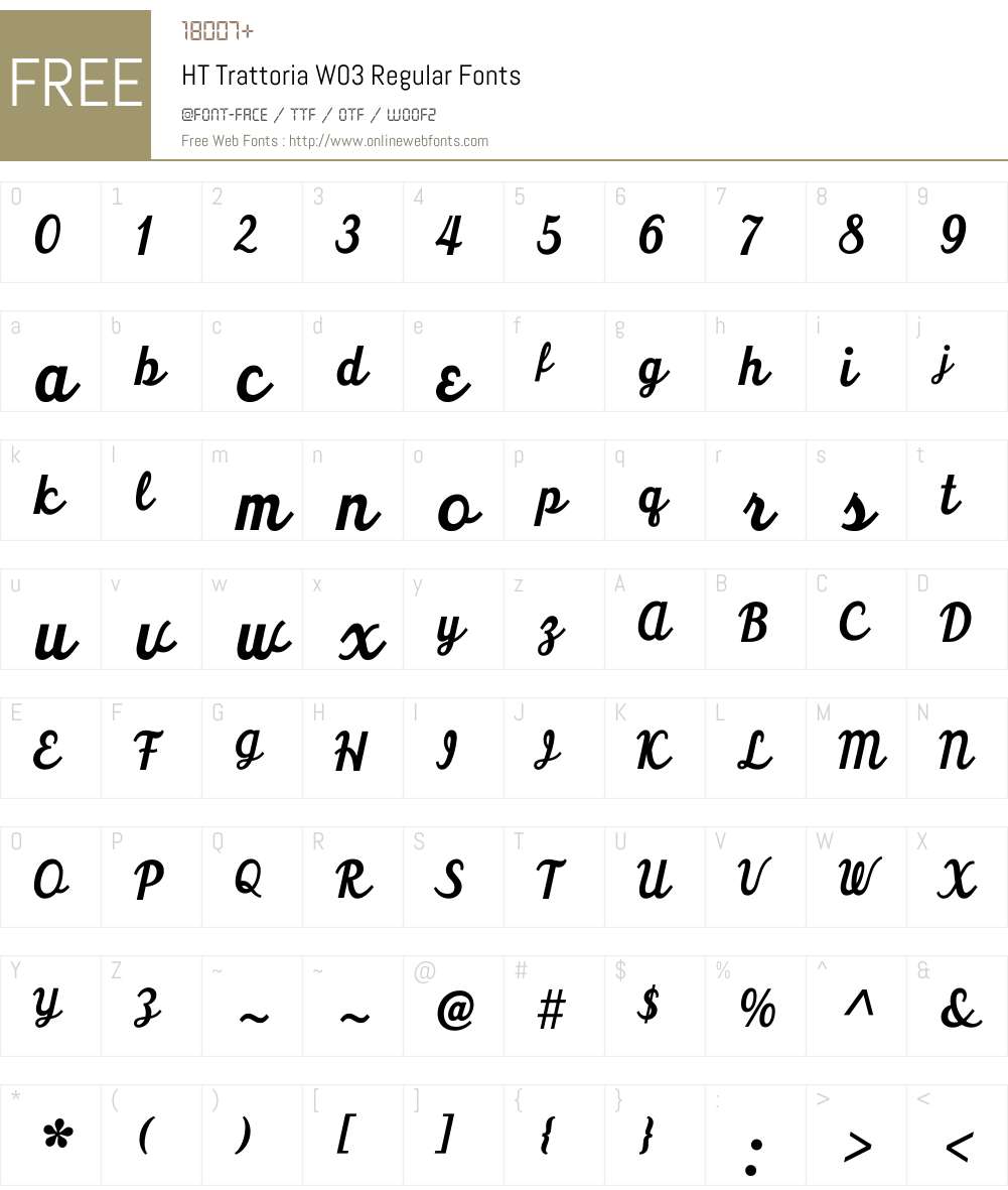HT Trattoria Font Screenshots