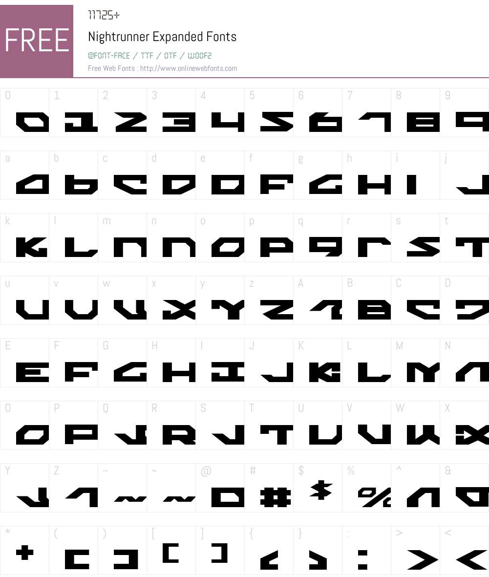 Nightrunner Expanded Font Screenshots