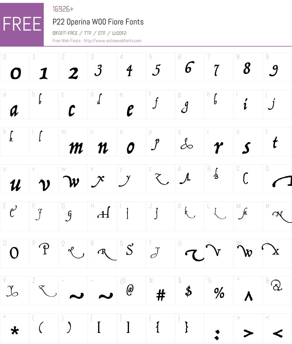 P22OperinaW00-Fiore Font Screenshots