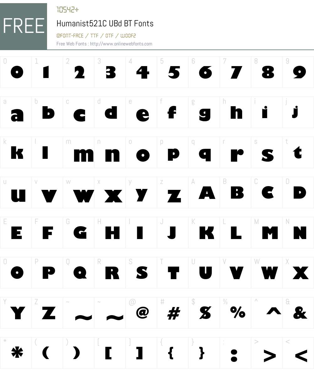 Humanist521C UBd BT Font Screenshots