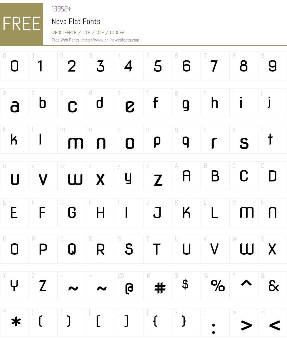 Nova Flat Font Screenshots