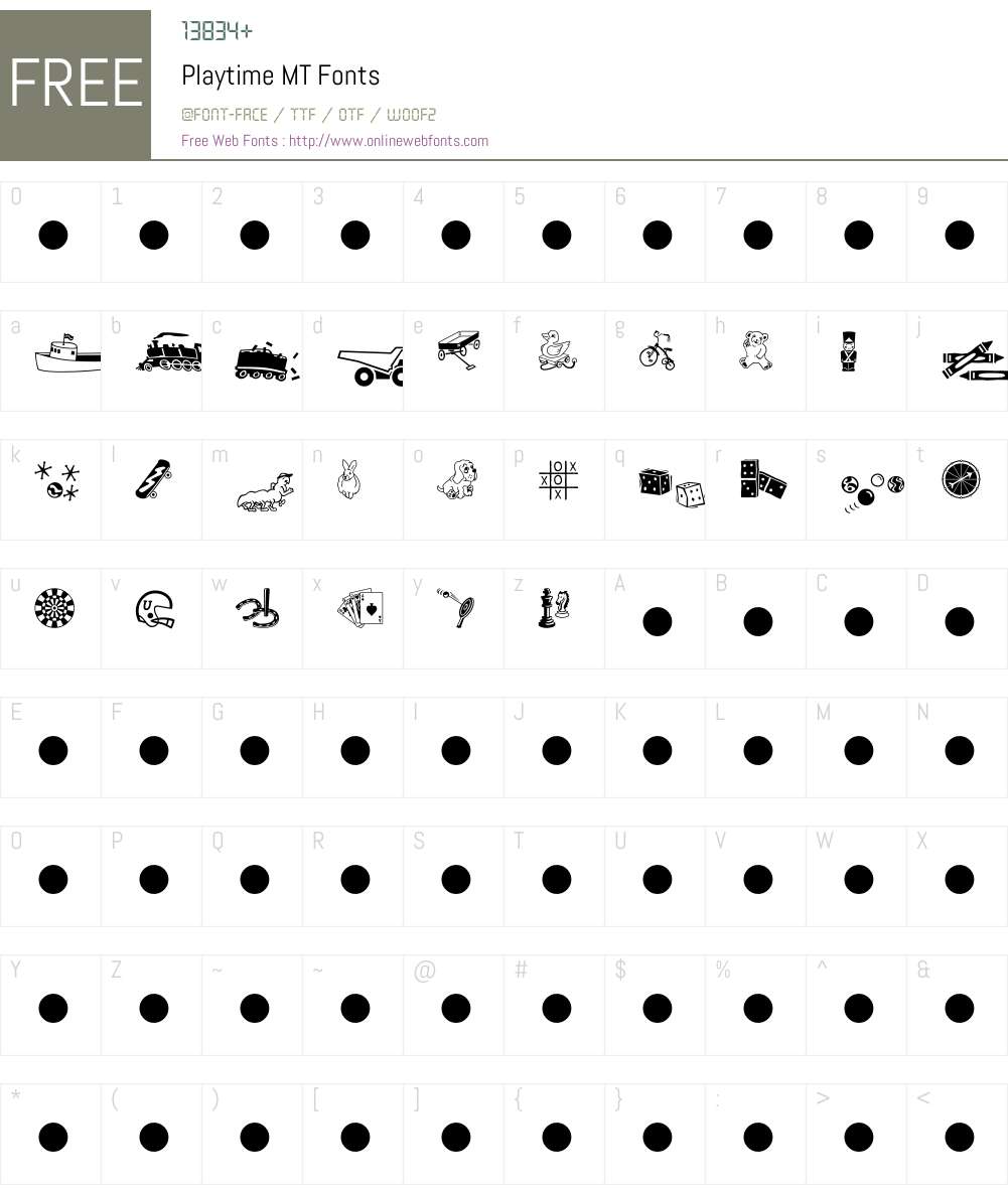 Playtime MT Font Screenshots