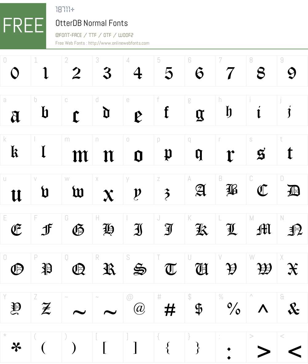 OtterDB Font Screenshots