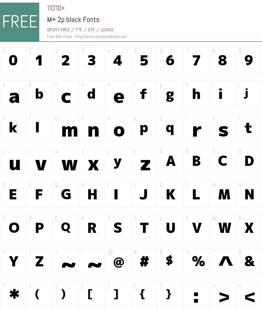 M+ 2p black Font Screenshots